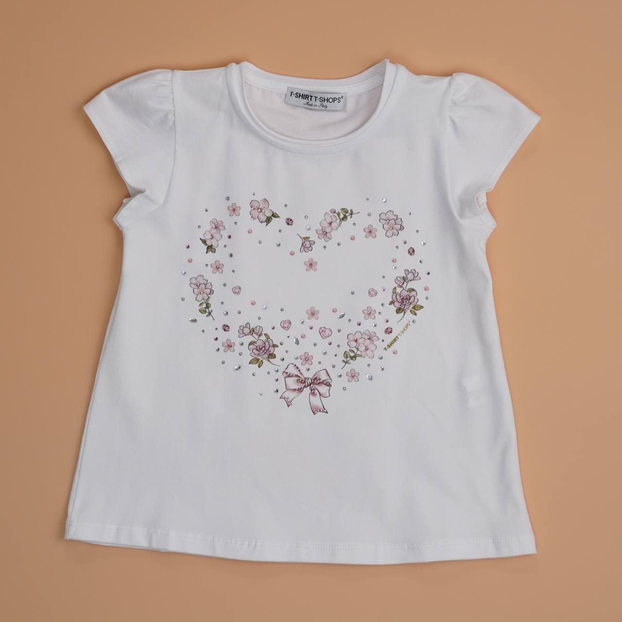 Футболка PER TE белый Девочки 5 лет Cuore