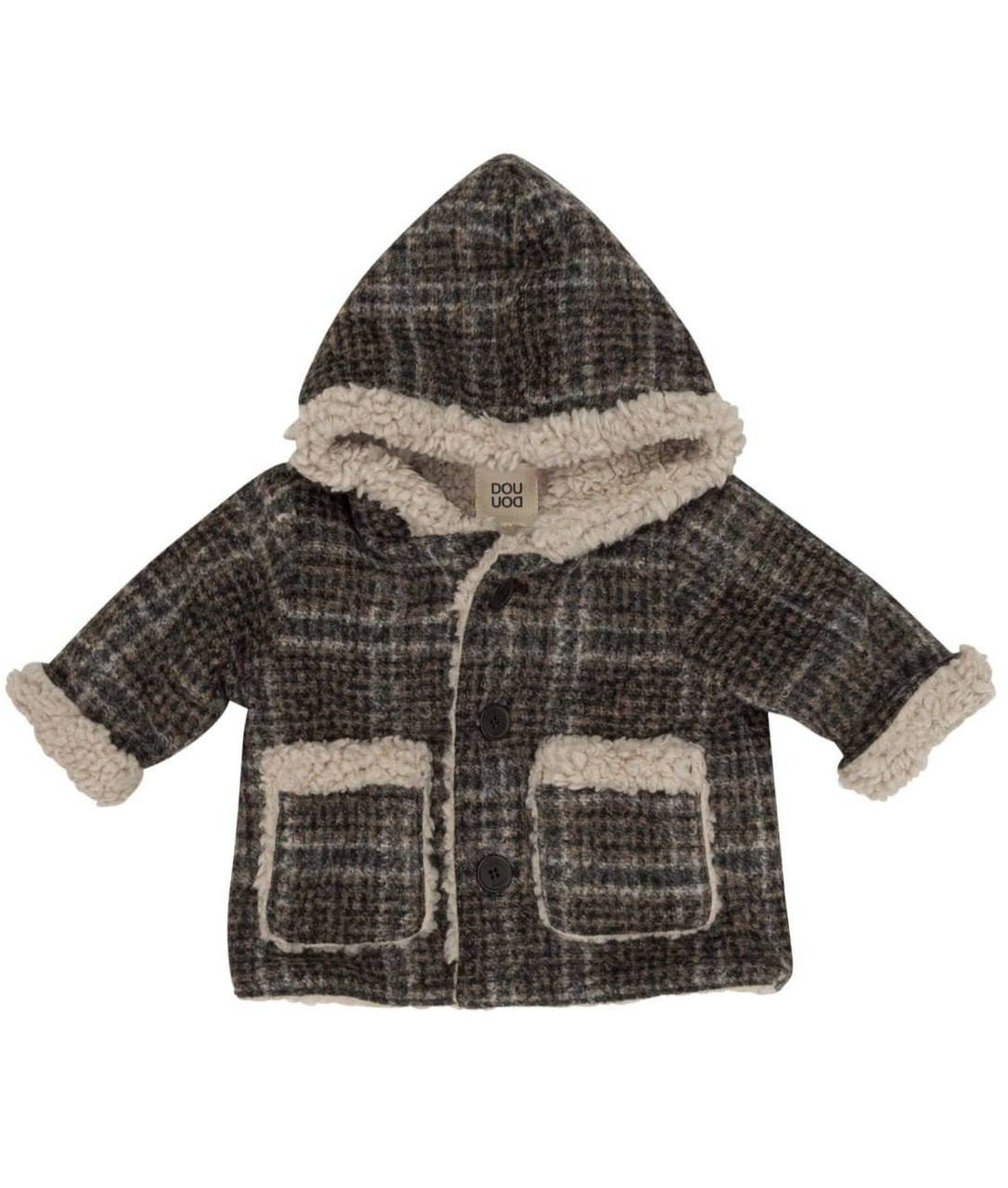 Пальто DOUUOD Девочки 18 м черный/бежевый