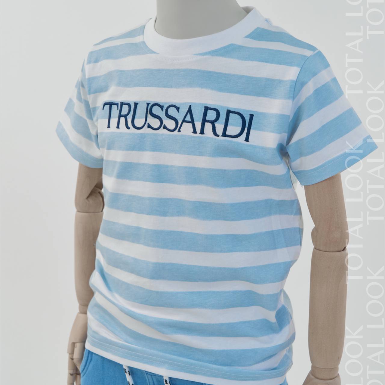 Футболка TRUSSARDI белый/голубой Мальчики 3 года